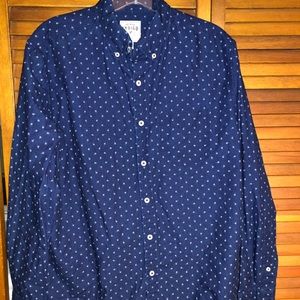 American Eagle Indigo Button Down Shirt Medium